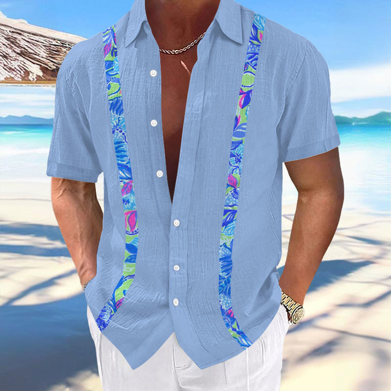 Men's Hawaiian Print Fashionable Resort Casual Shirt