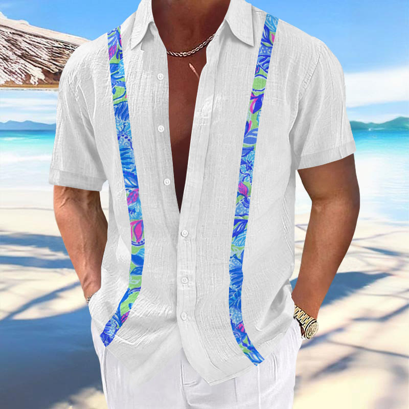 Men's Hawaiian Print Fashionable Resort Casual Shirt
