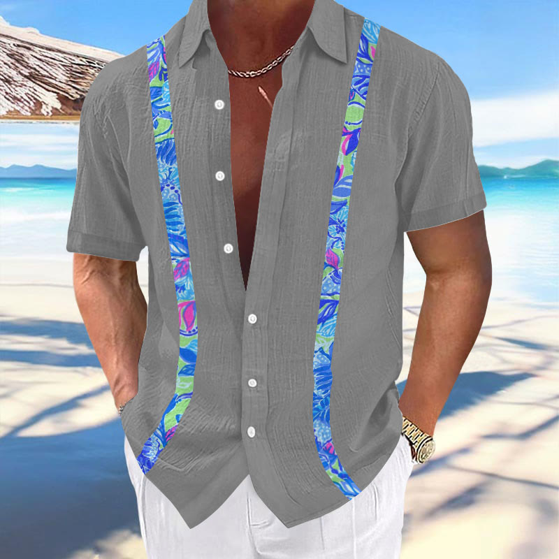 Men's Hawaiian Print Fashionable Resort Casual Shirt