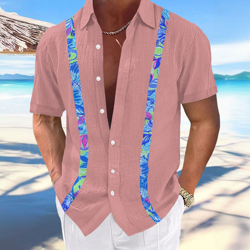 Men's Hawaiian Print Fashionable Resort Casual Shirt
