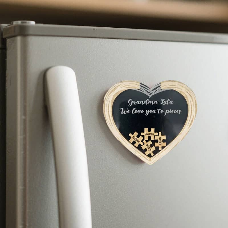 Personalized Heart Name Puzzle Fridge Stickers