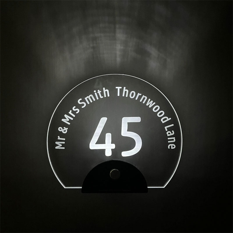 Custom Solar Transparent Acrylic Door Plate