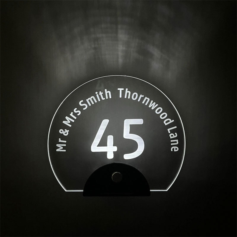 Custom Solar Transparent Acrylic Door Plate