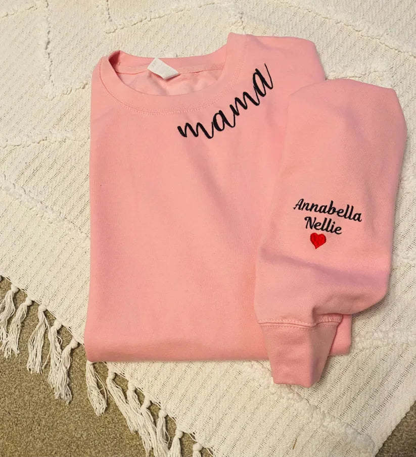Customized Mom Embroidered Sweatshirt