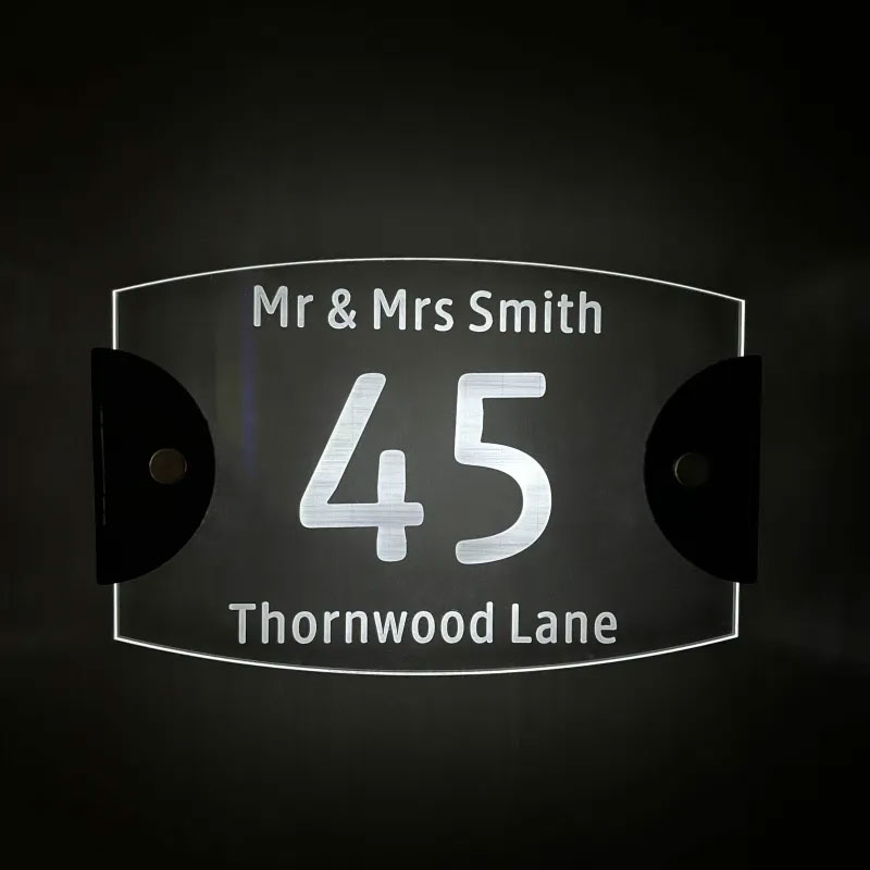 Custom Solar Transparent Acrylic Door Plate