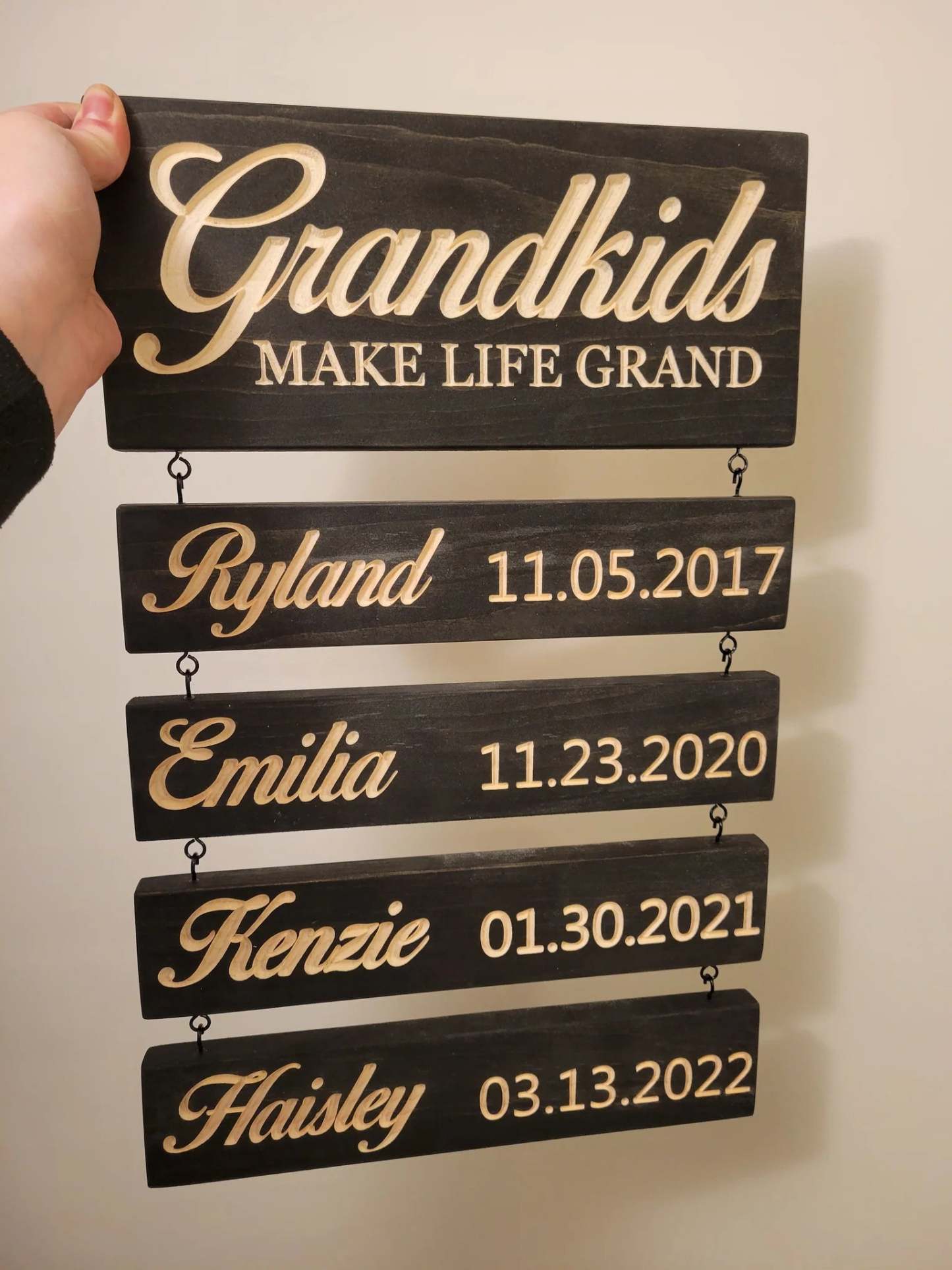 Personalized Engraved Grandchildren Hanging Decorative Sign