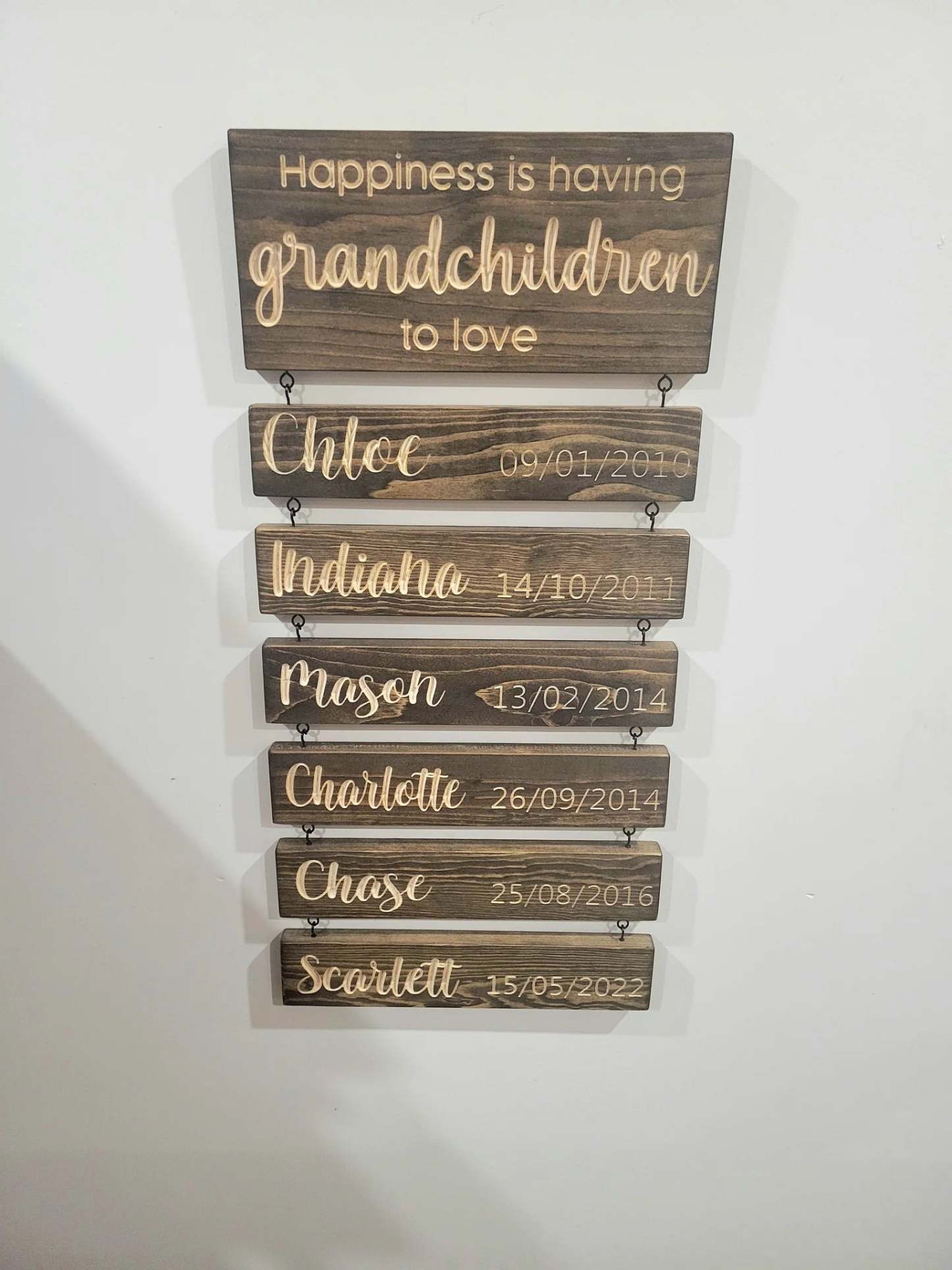 Personalized Engraved Grandchildren Hanging Decorative Sign