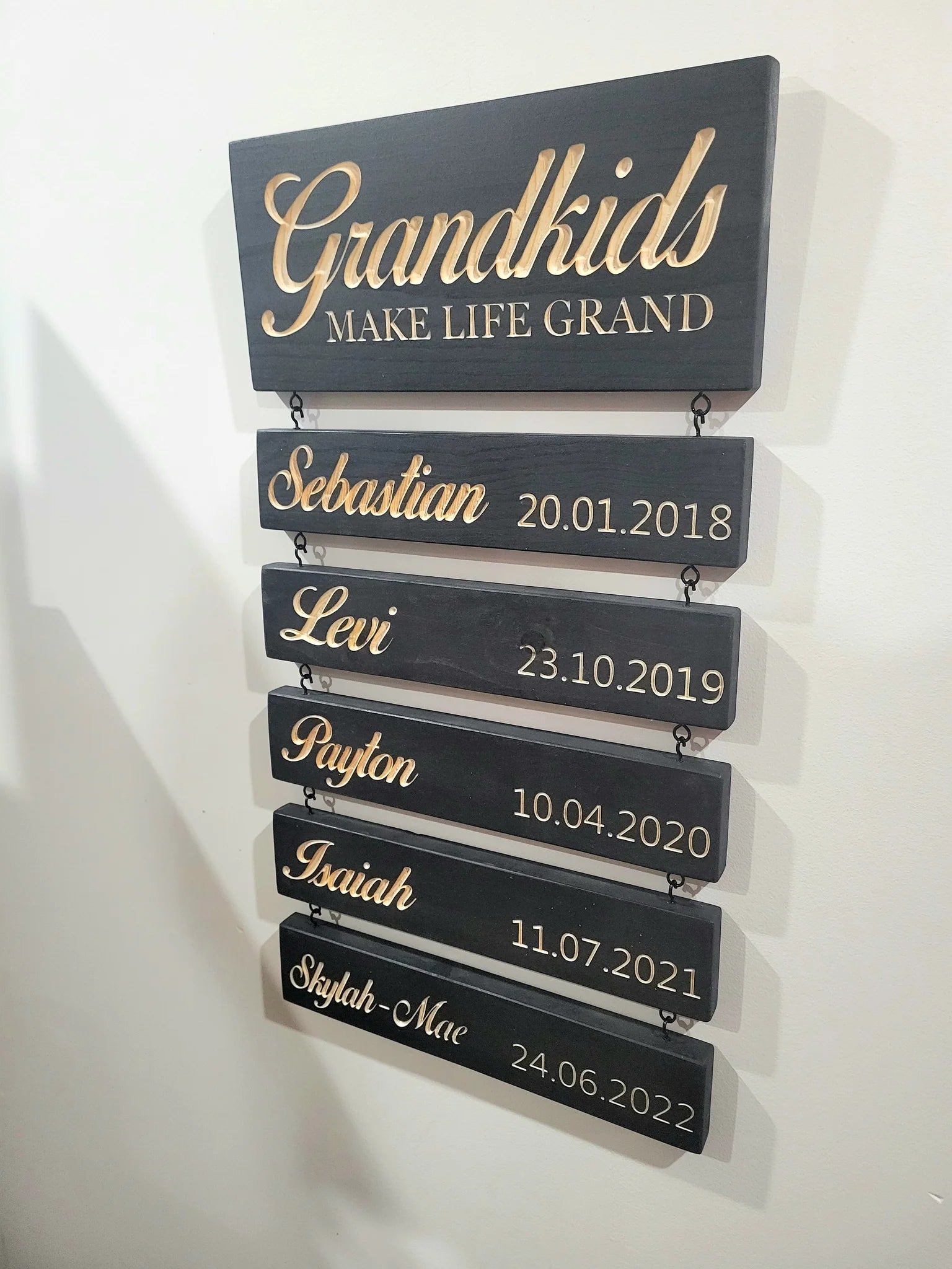 Personalized Engraved Grandchildren Hanging Decorative Sign