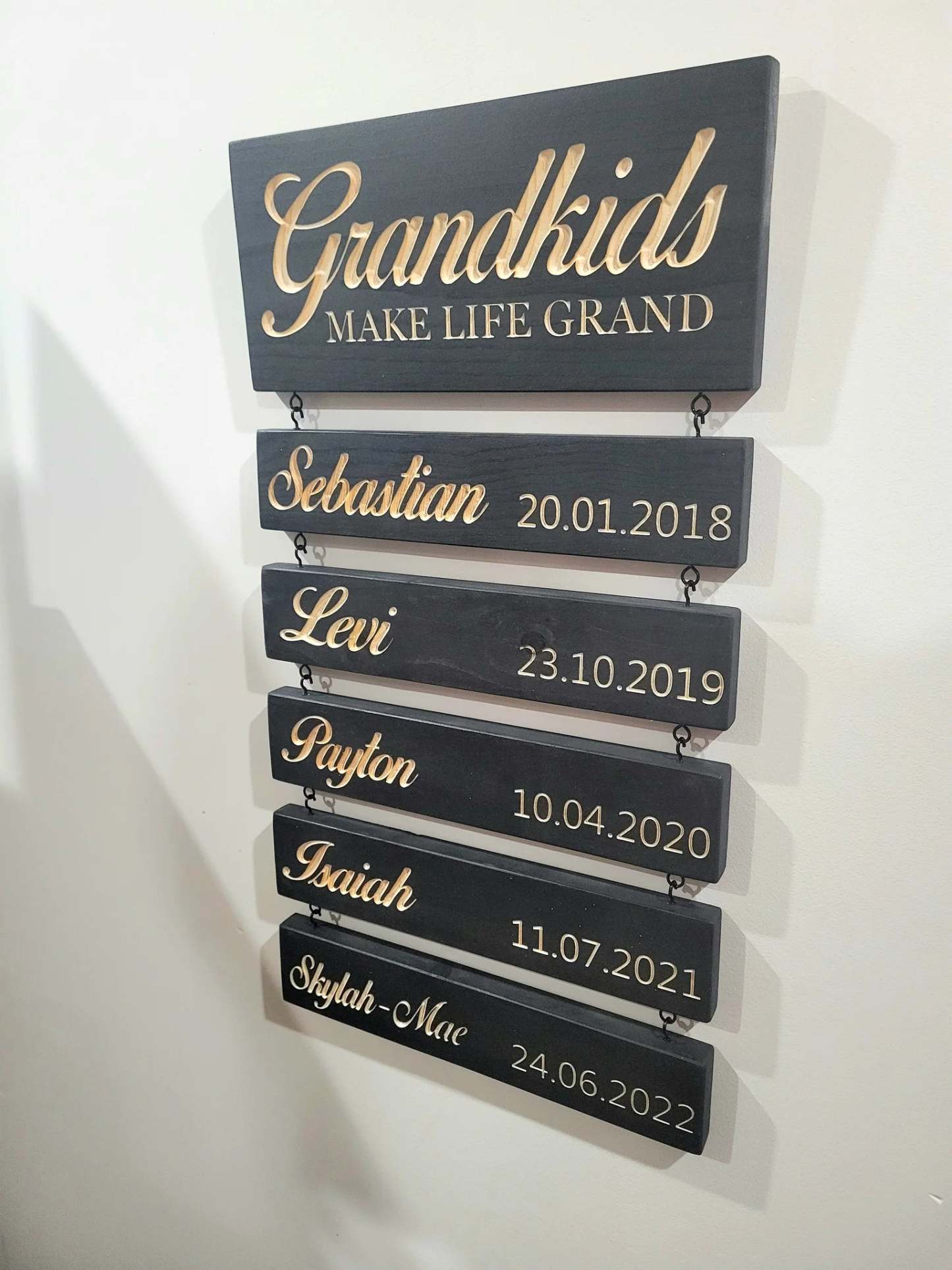 Personalized Engraved Grandchildren Hanging Decorative Sign