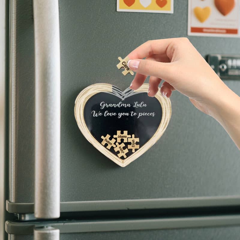 Personalized Heart Name Puzzle Fridge Stickers