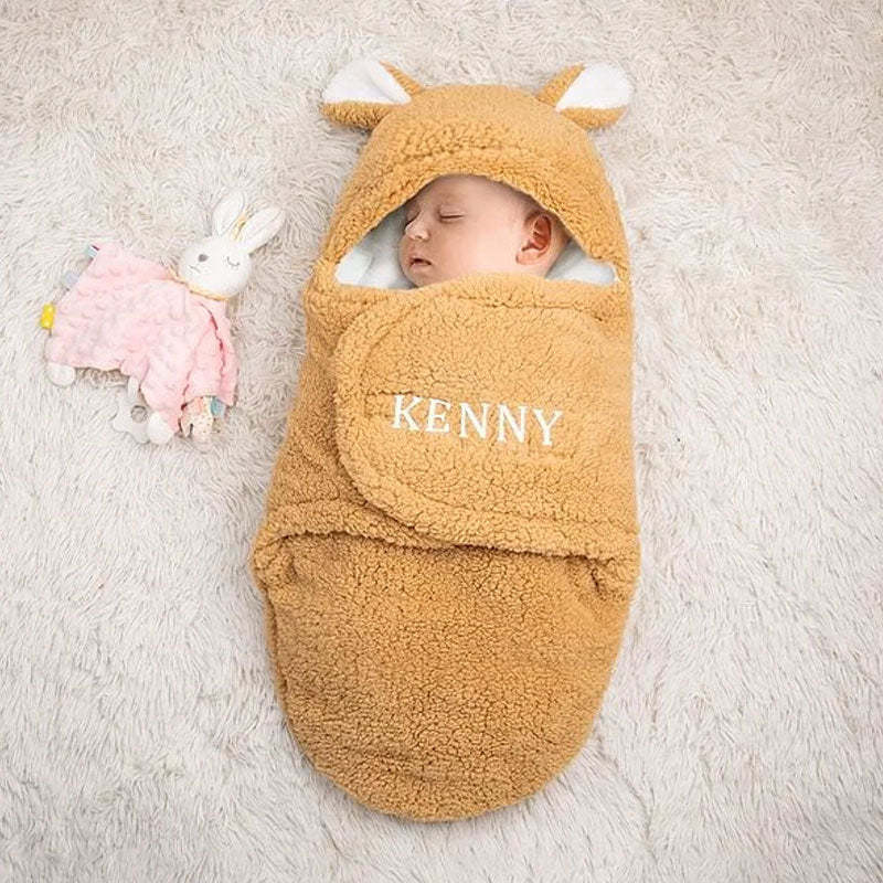 Personalized Bunny Baby Swaddle – Warm, Comfortable, and Easy to Use