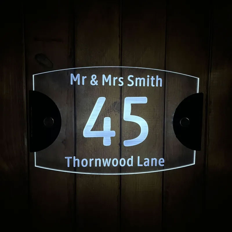 Custom Solar Transparent Acrylic Door Plate