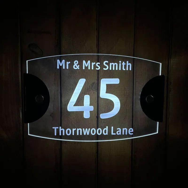 Custom Solar Transparent Acrylic Door Plate