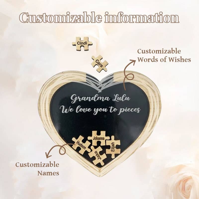 Personalized Heart Name Puzzle Fridge Stickers