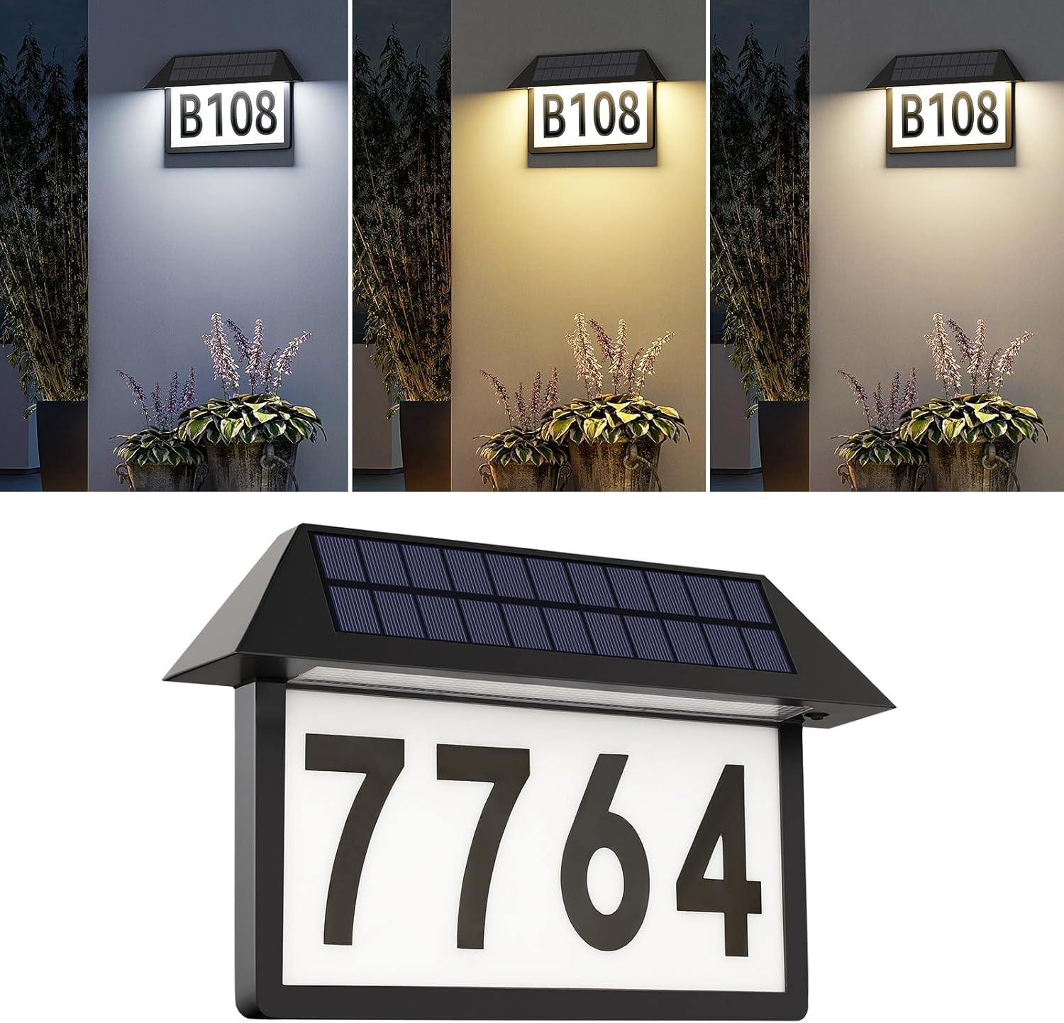 Wall Mounted Solar Home Address Number Sign