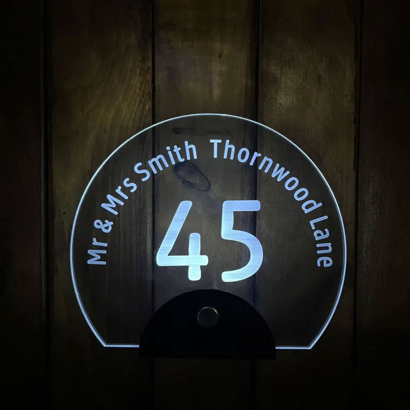 Custom Solar Transparent Acrylic Door Plate