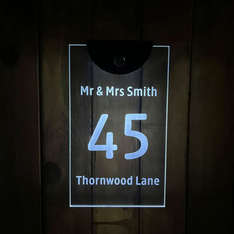 Custom Solar Transparent Acrylic Door Plate