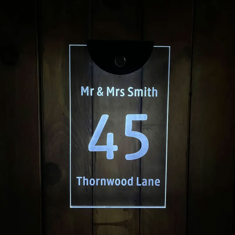 Custom Solar Transparent Acrylic Door Plate