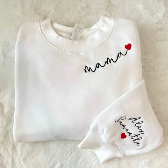 Customized Mom Embroidered Sweatshirt