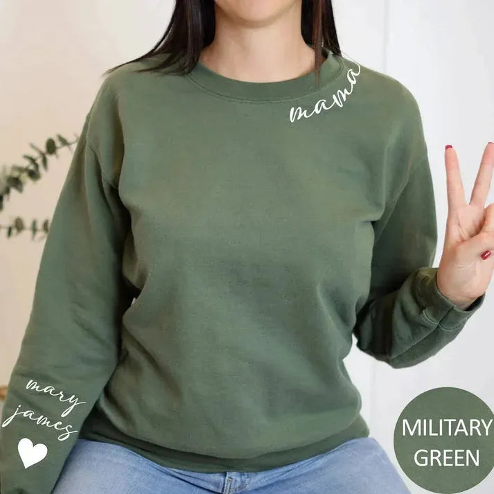 Customized Mom Embroidered Sweatshirt