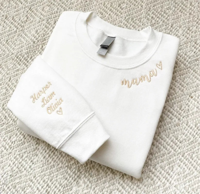 Customized Mom Embroidered Sweatshirt