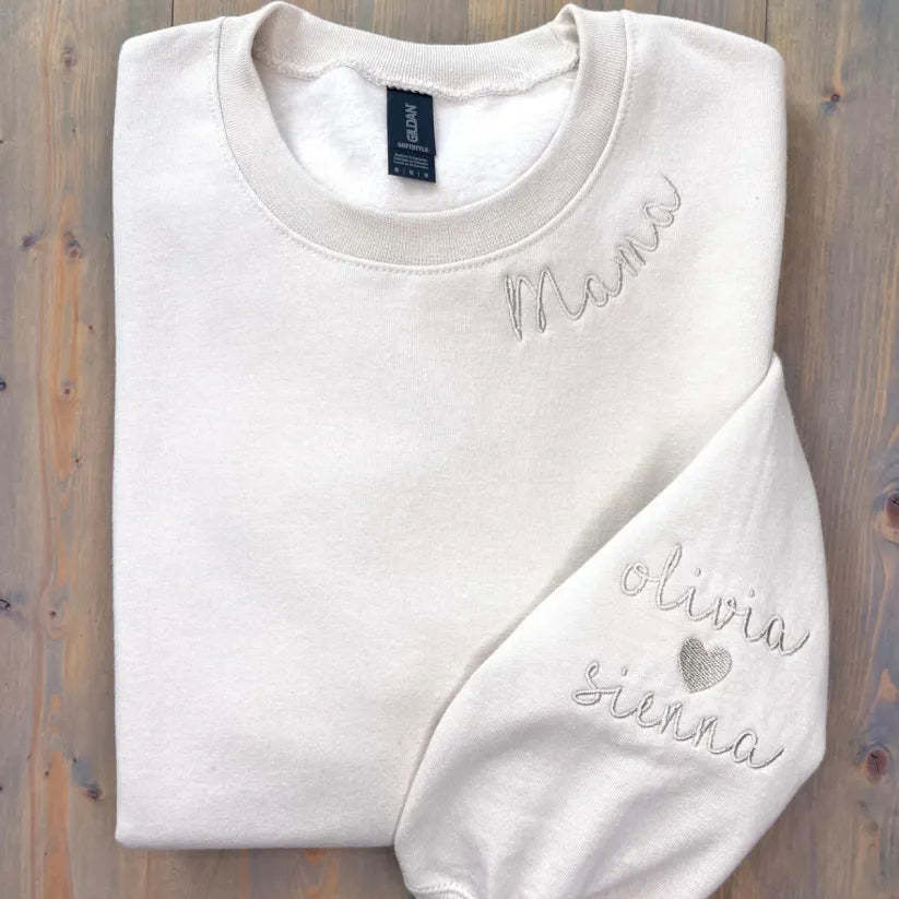 Customized Mom Embroidered Sweatshirt