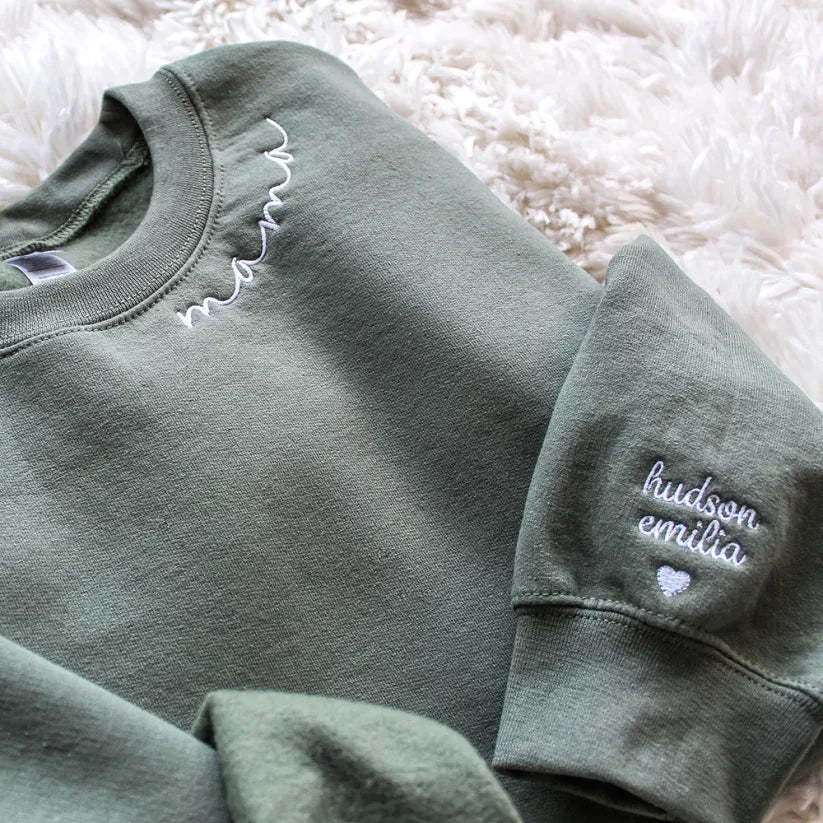 Customized Mom Embroidered Sweatshirt