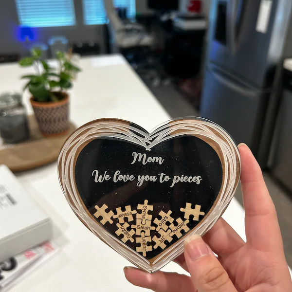 Personalized Heart Name Puzzle Fridge Stickers