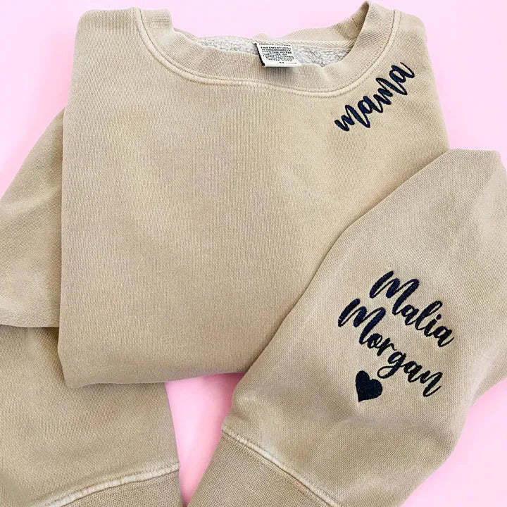Customized Mom Embroidered Sweatshirt