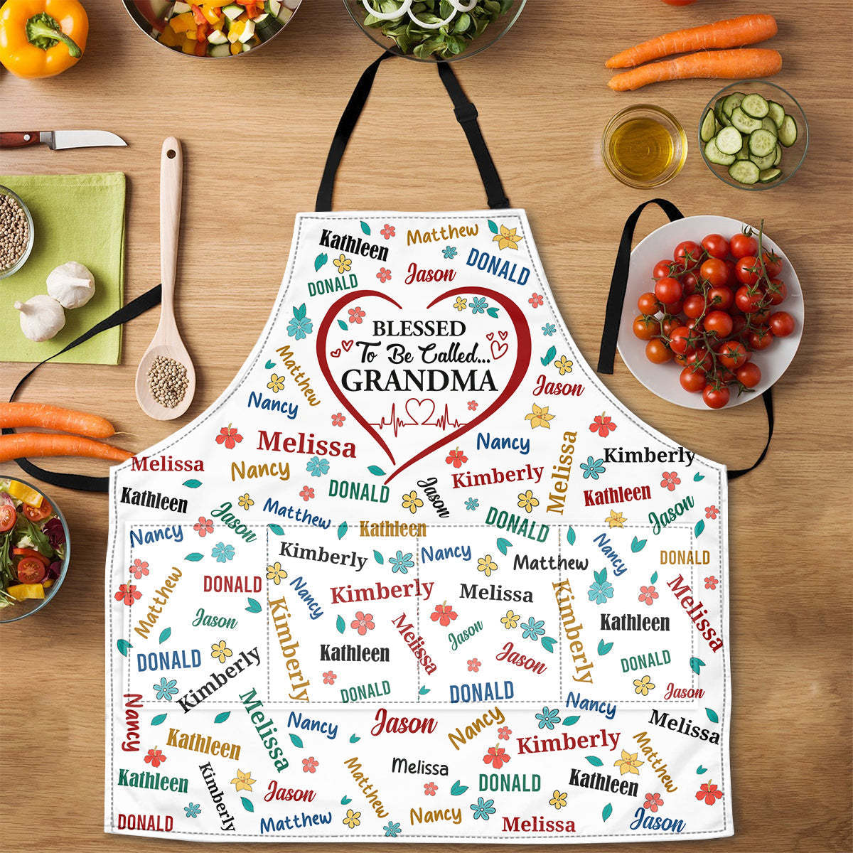 Blessed To Be Called Grandma Colorful | Personalized Apron With Packet