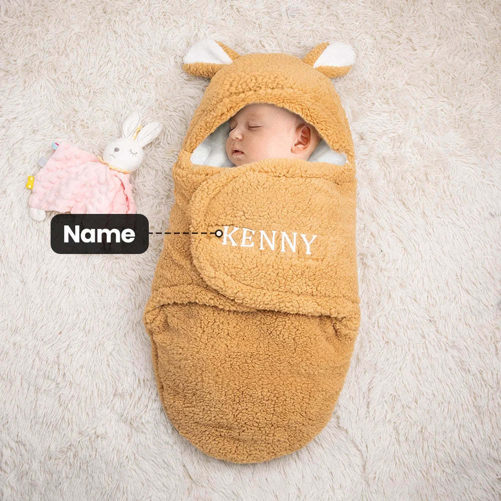 Personalized Bunny Baby Swaddle – Warm, Comfortable, and Easy to Use