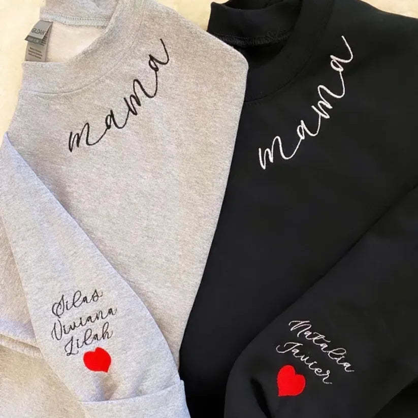 Customized Mom Embroidered Sweatshirt