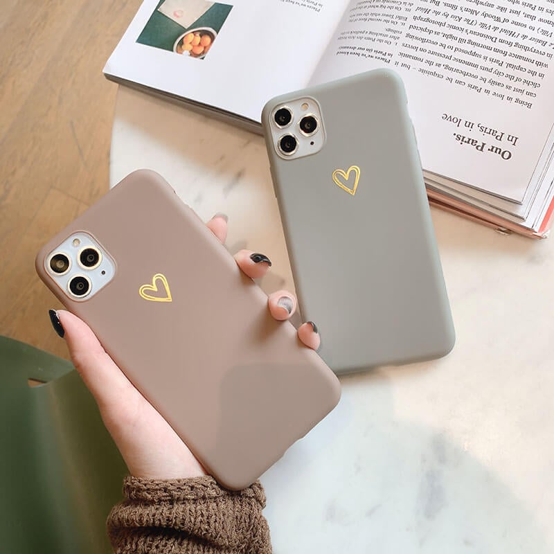 Simple Love Hot Stamping Phone Case For iPhone