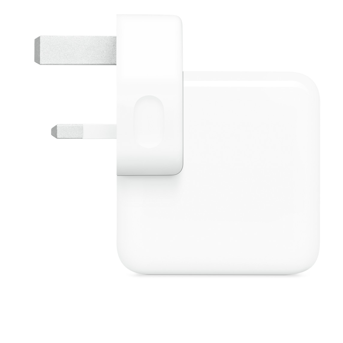 Profile of 30 watt USB-C Power Adapter (with Type G plug).
