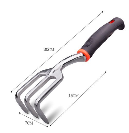 3-delt hageredskapssett - murerskje, jordfreser og kultivator for hagearbeid