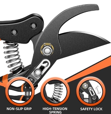 Leaflooms 8.5" Professional Bypass Garden Scissors & Clippers for Branch Trimming