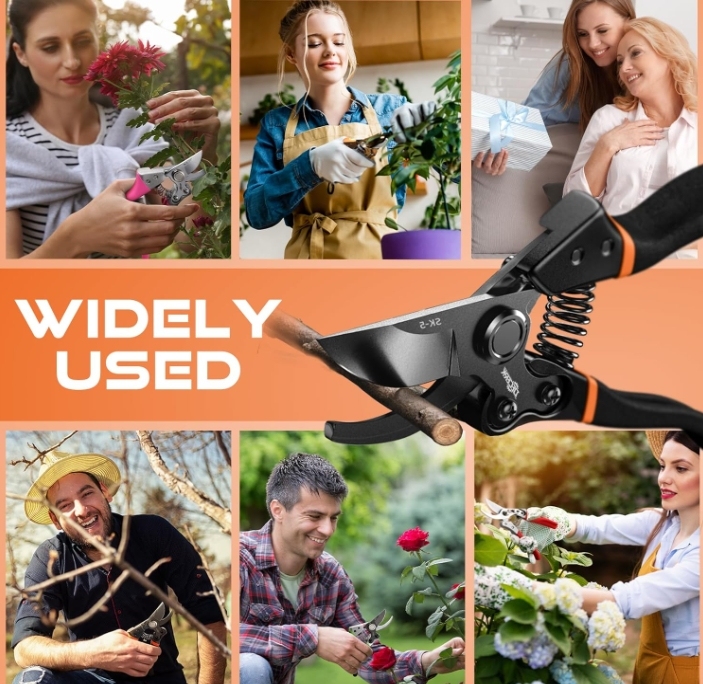 Leaflooms 8.5" Professional Bypass Garden Scissors & Clippers for Branch Trimming