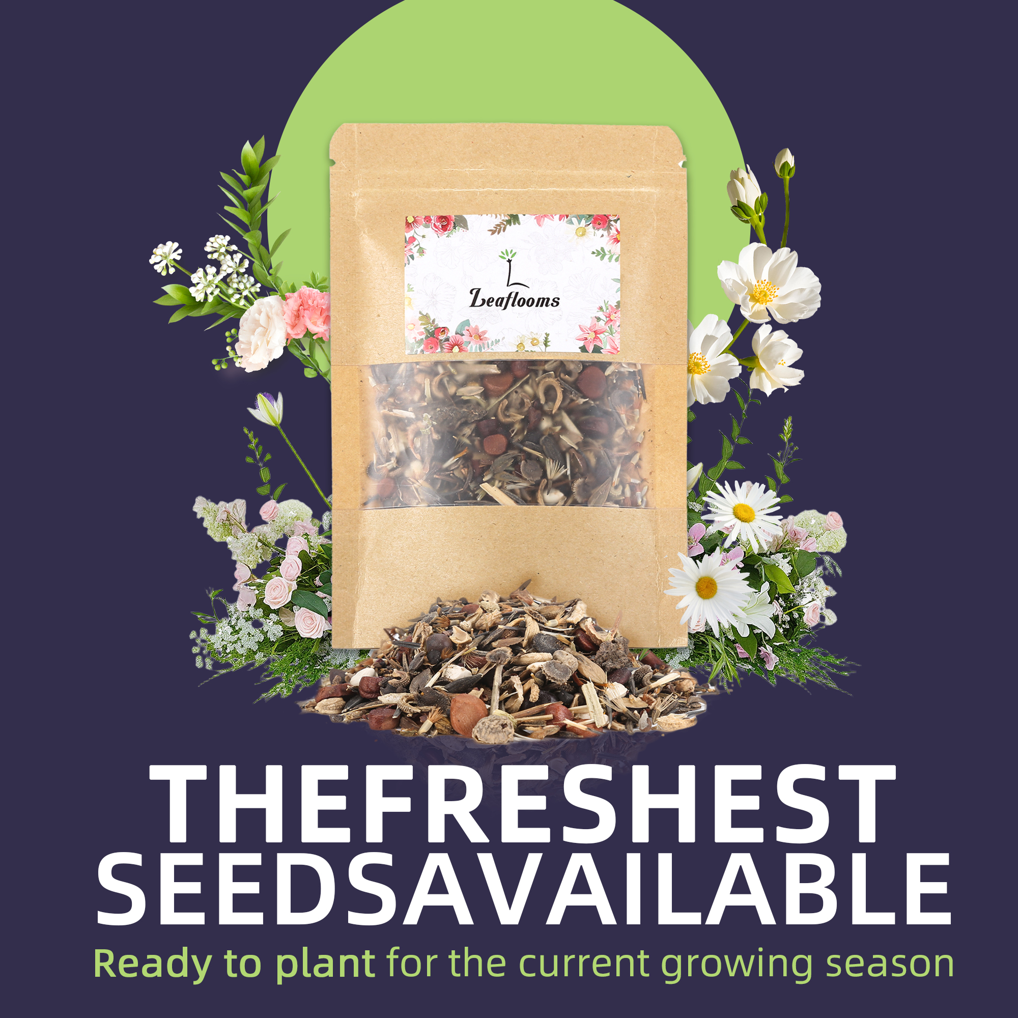 Flower Seed Mix: Eustoma, Climbing Rose, Chrysanthemum, Wisteria & Mixed Flower Seeds | Perfect for Garden Decoration, Spring & Summer Must-Have, Easy to Grow, Fast Blooming