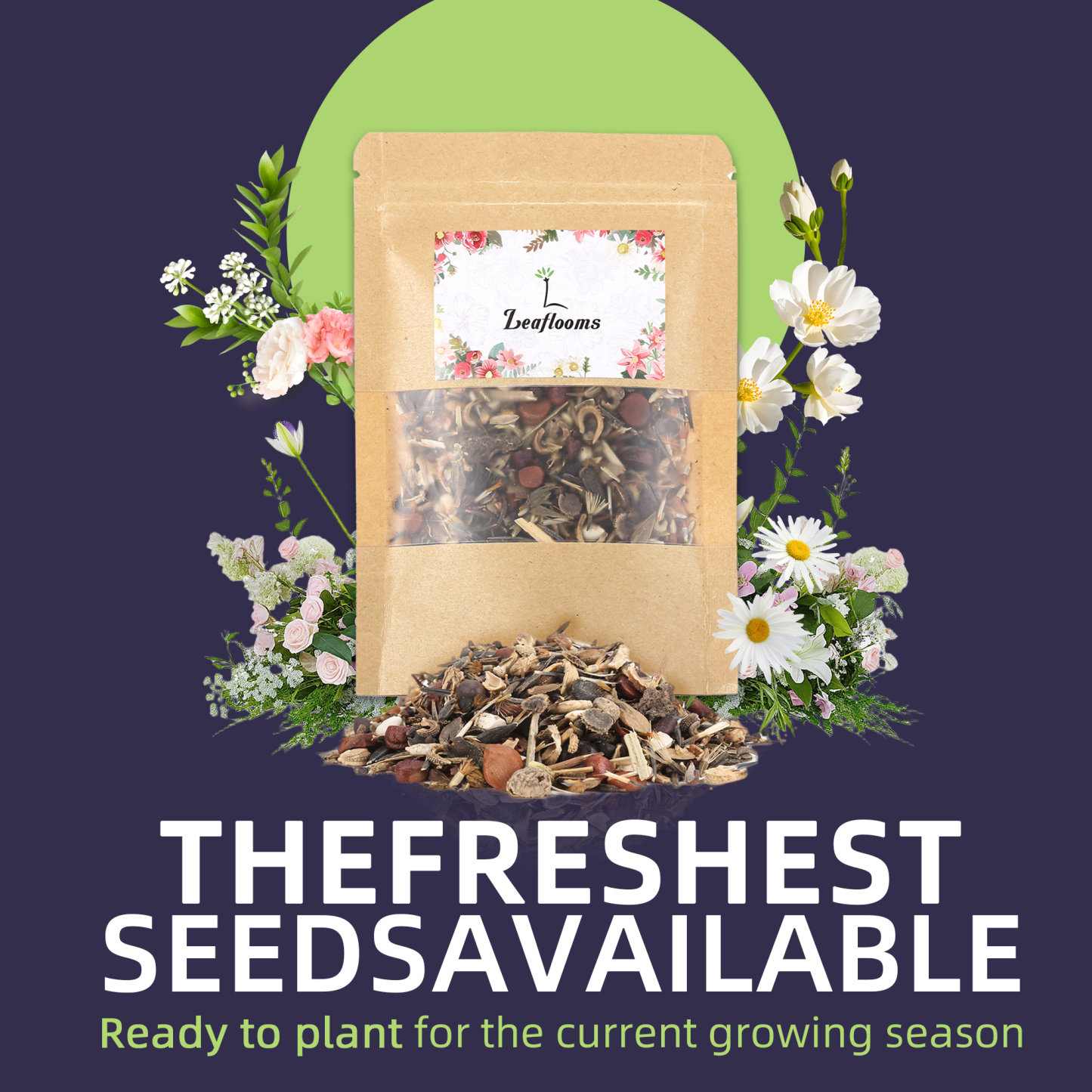 Flower Seed Mix: Eustoma, Climbing Rose, Chrysanthemum, Wisteria & Mixed Flower Seeds | Perfect for Garden Decoration, Spring & Summer Must-Have, Easy to Grow, Fast Blooming
