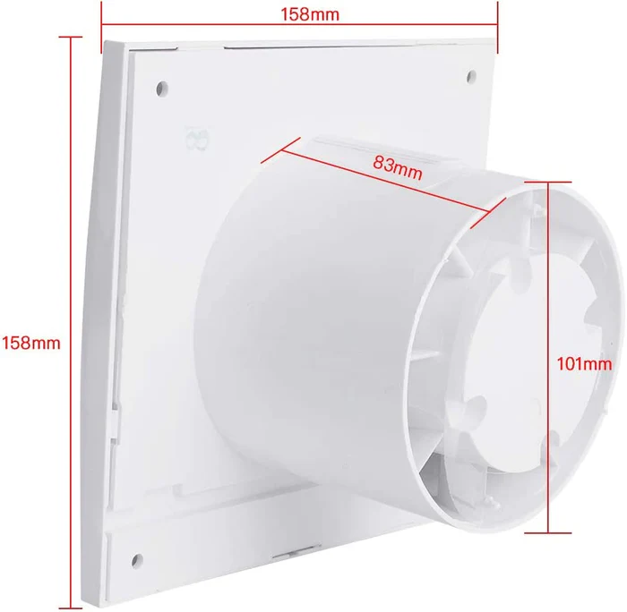 4 Inch Wall Exhaust Fan Ultra-Quiet 55CFM With Light