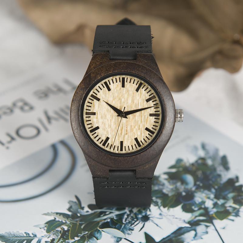 DAUGHTER MOM - ENJOY THE RIDE 2 - DARK BROWN WOOD WATCH