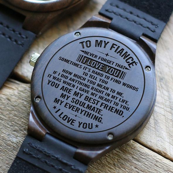 ENGRAVED WOODEN WATCH - GREAT GIFT FOR YOUR HUSBAND!-A Loves Gift