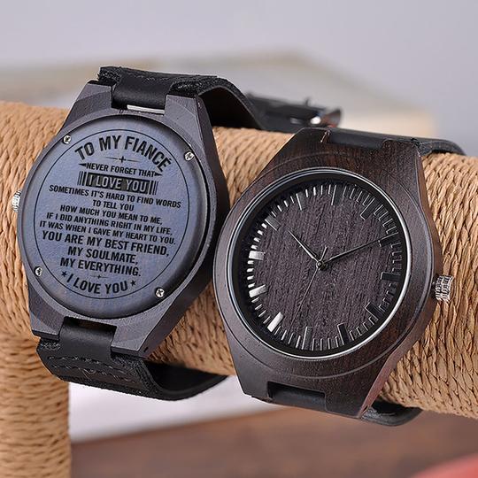 ENGRAVED WOODEN WATCH - GREAT GIFT FOR YOUR HUSBAND!-A Loves Gift