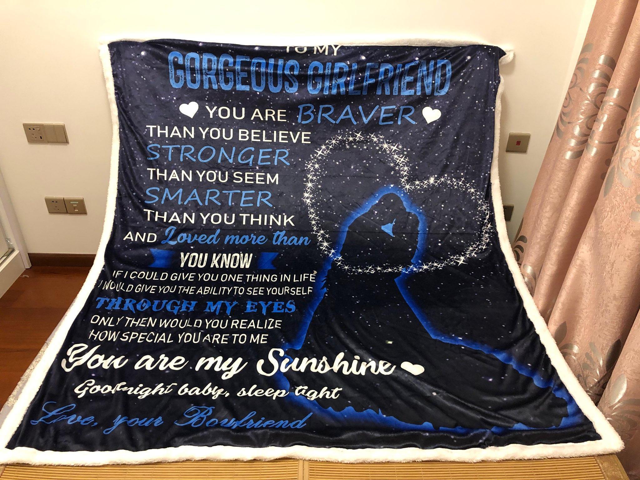 G-Family blanket - To my gorgeous girlfriend - You are braver-A Loves Gift