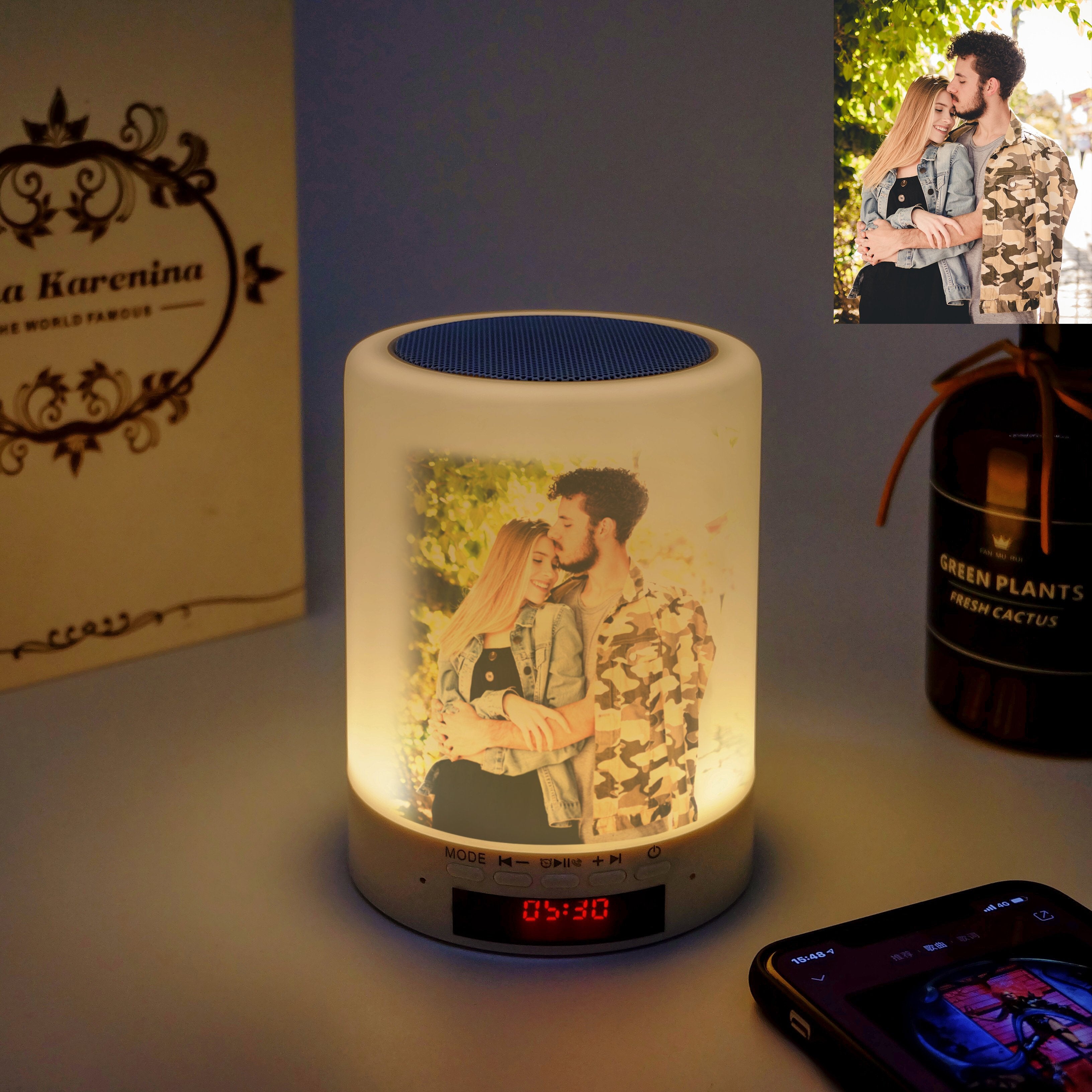 Personalized Photo Night Light - Bluetooth Music Player-A Loves Gift