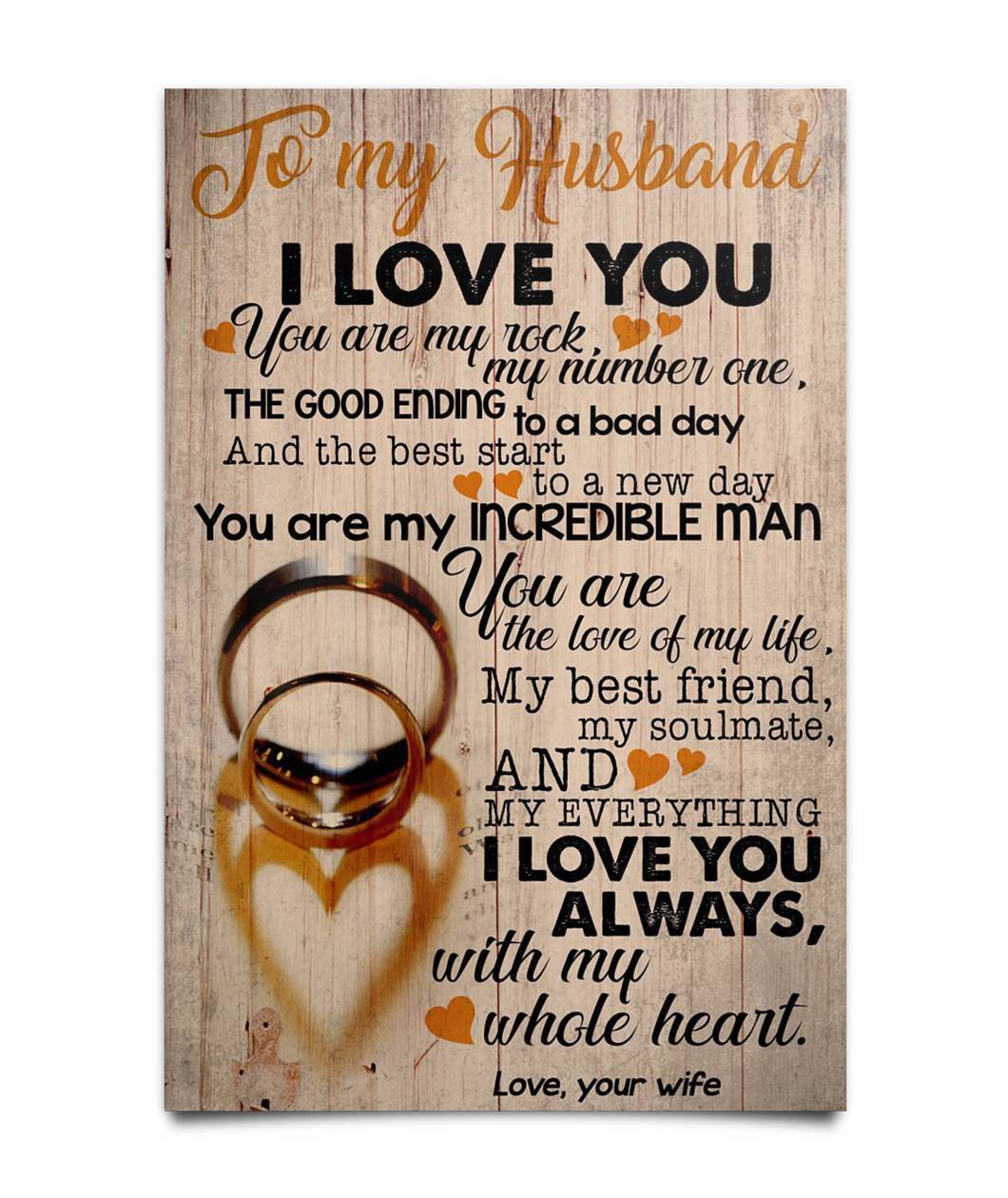 Perfect Gifts For Husband - To My Husband Poster-A Loves Gift