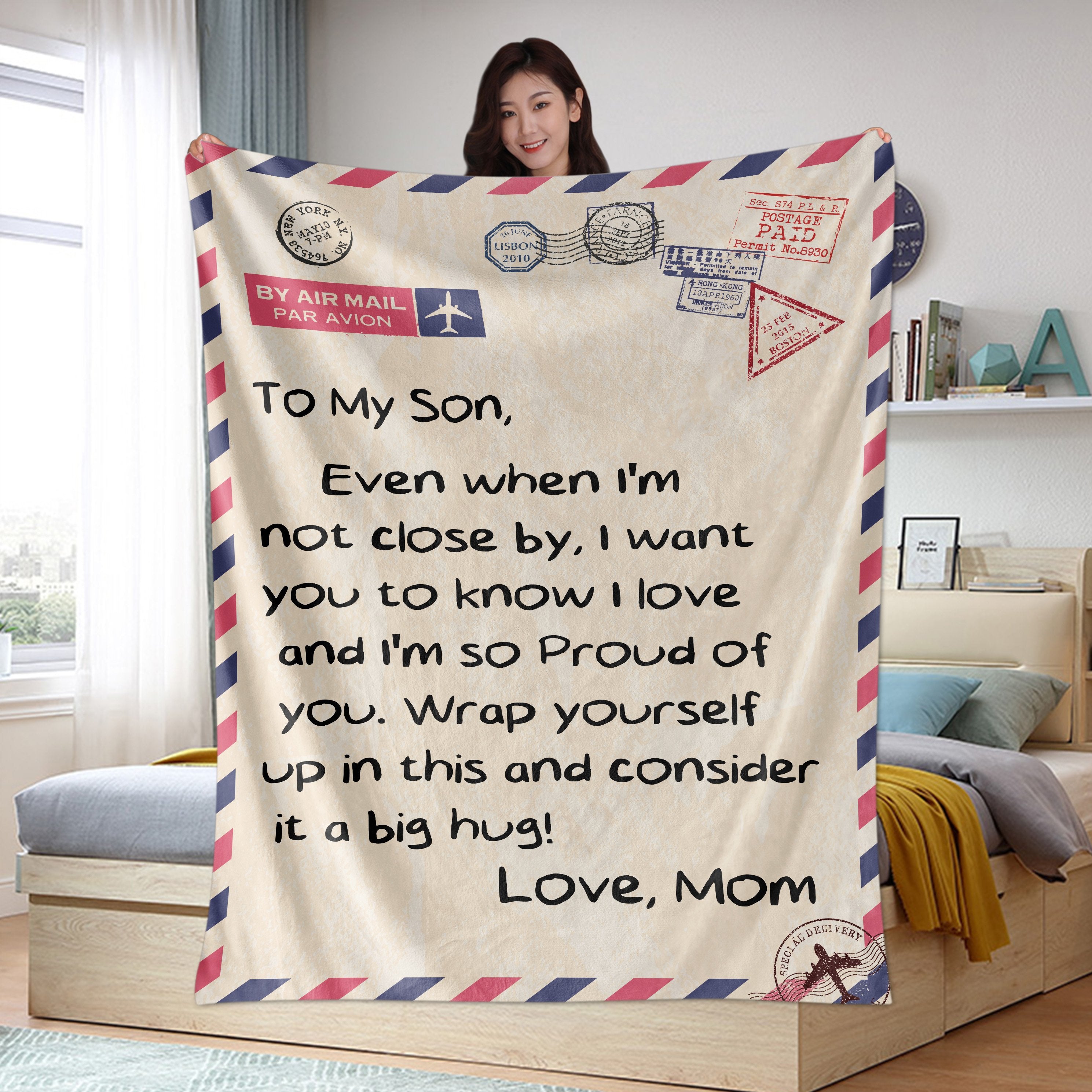 Best Gifts to My Son Throw Blanket from Mom-A Loves Gift