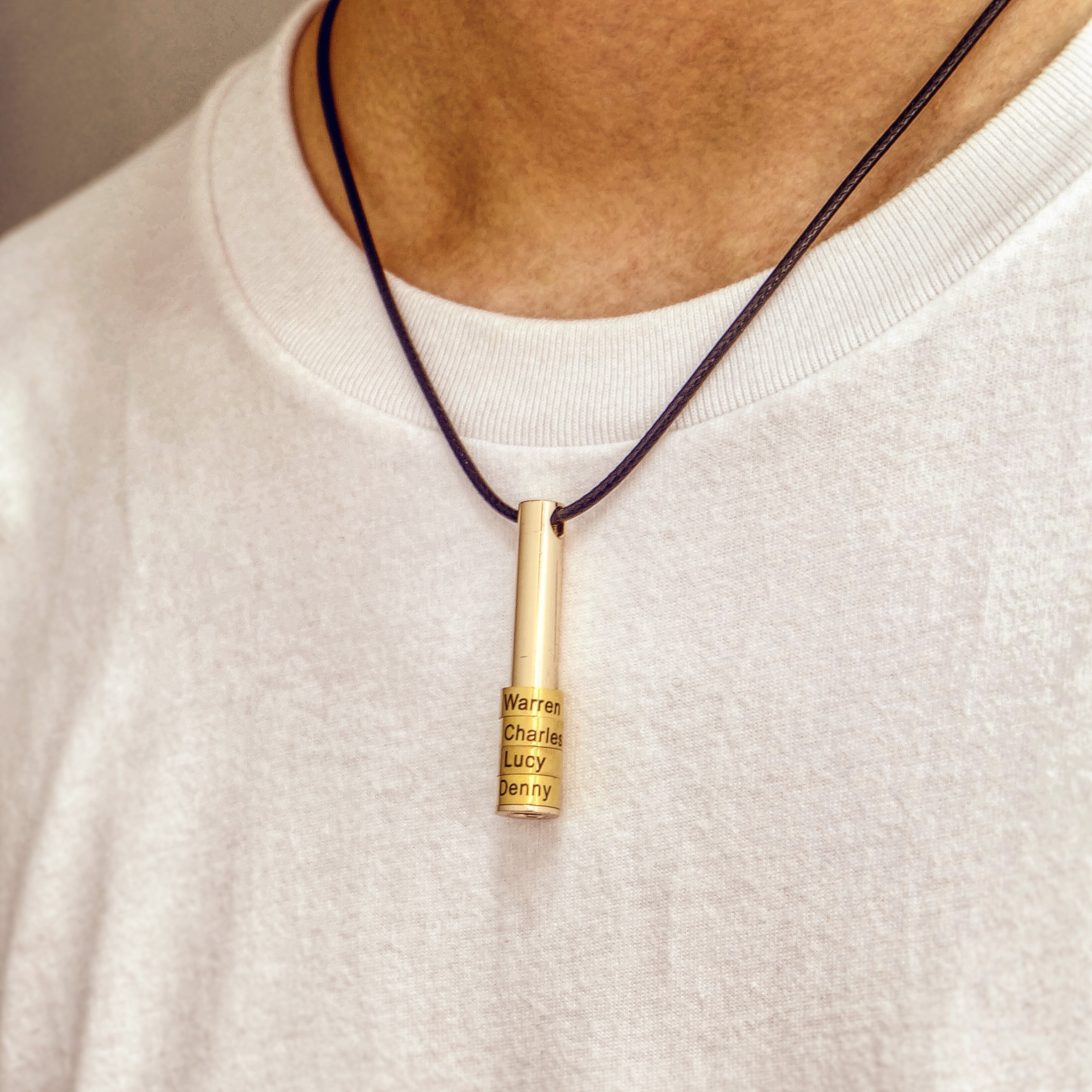 Engraved Family Name Bar Necklace For Men-A Loves Gift