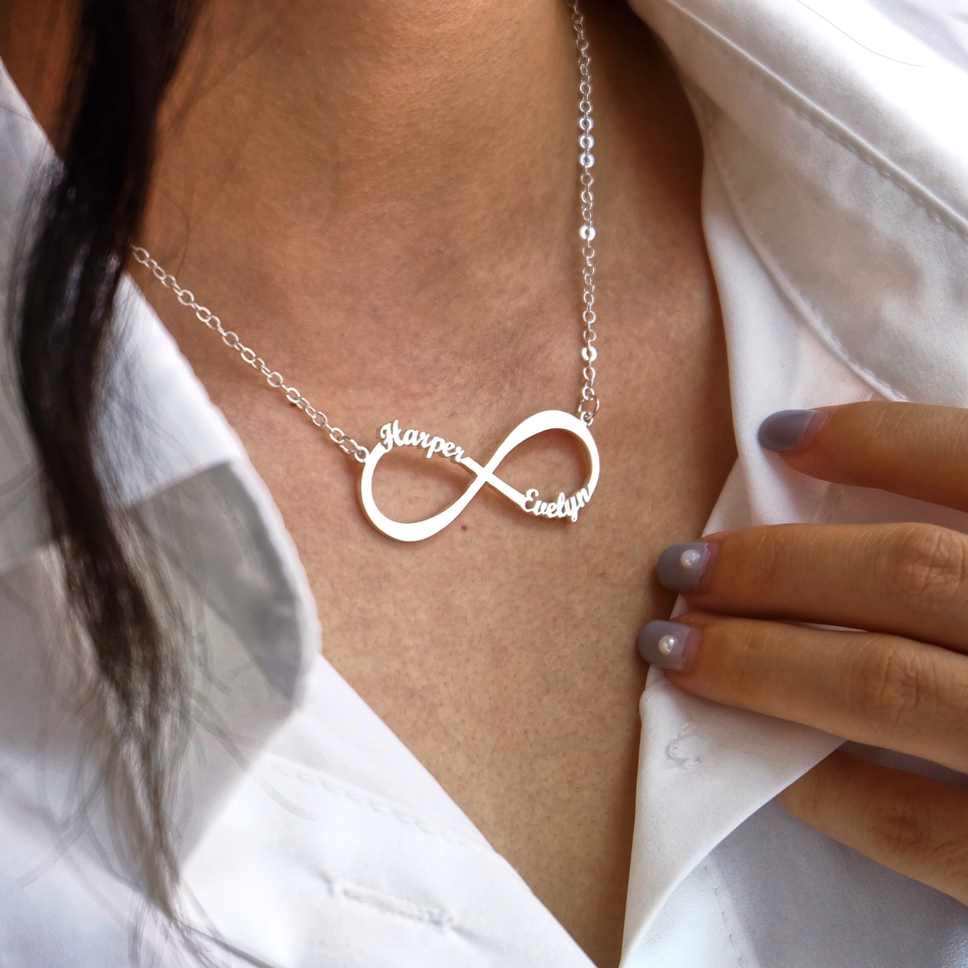 Infinity Name Necklace for Women-A Loves Gift