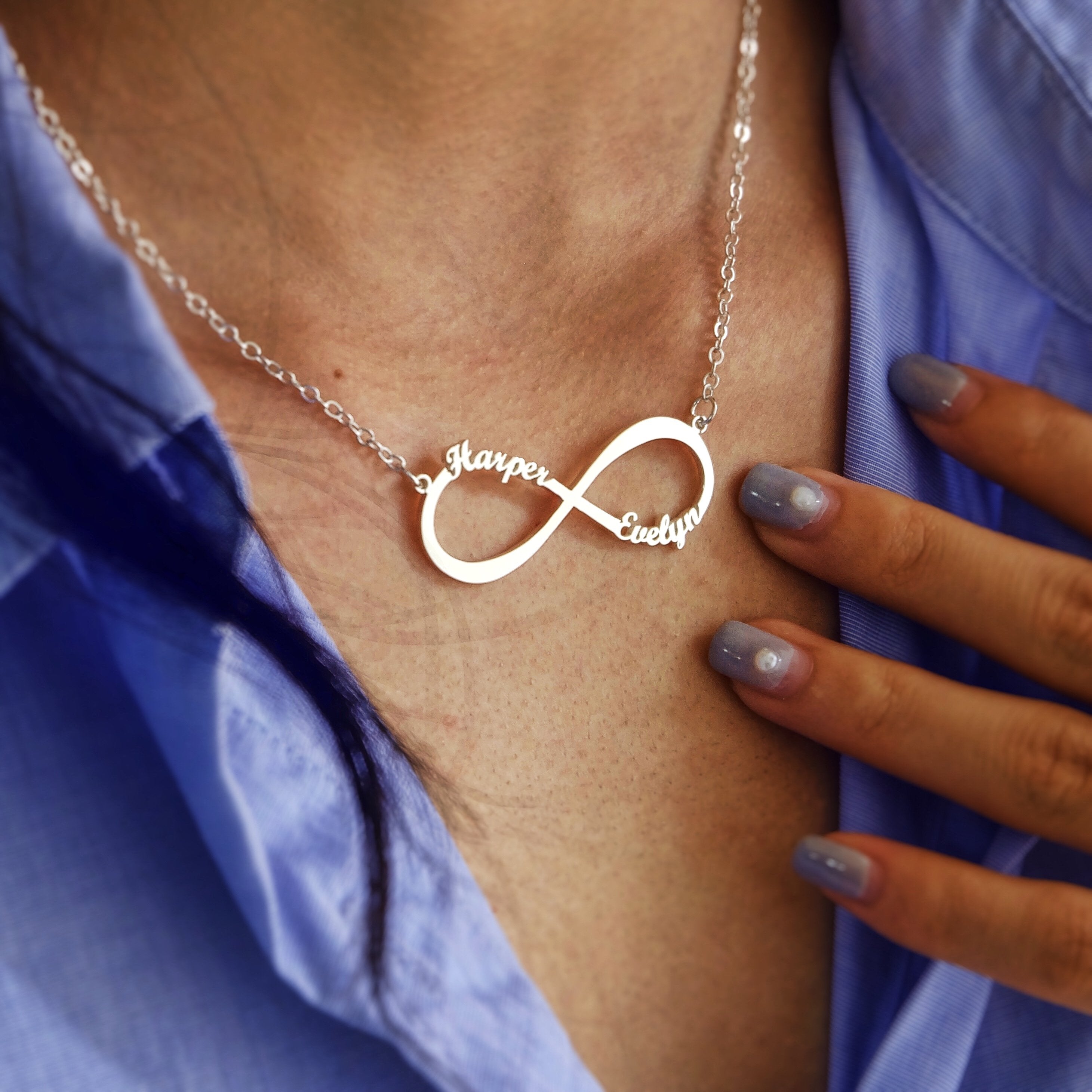 Infinity Name Necklace for Women-A Loves Gift